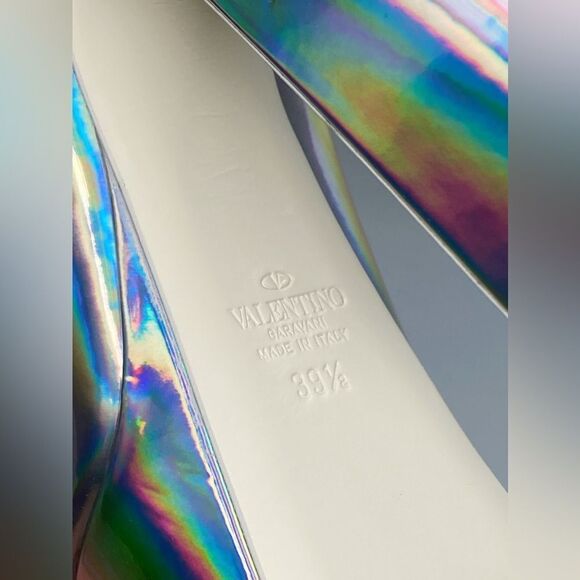 Valentino Garavani Tan-Go 155 iridescent patent-leather platform pumps size 39.5 - Picture 16 of 16